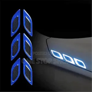 6pcs Carbon Fiber Graphic Car Reflective Warning Body Sign Sticker