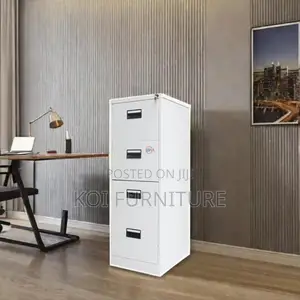 Office Cabinet : White 4-Drawer Metallic Filing Cabinet