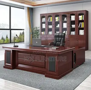 Office Desk; 1800mm Executive Mahogany Office Desk