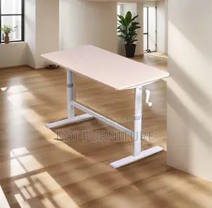 Office Table; Adjustable White Home Office Training Desk