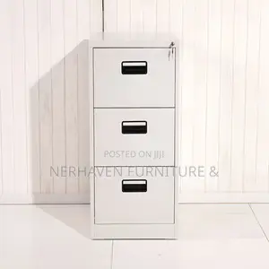 3 Drawer Metallic Office Cabinet for Secure Storage