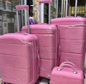 Pink Breakable 4 in 1 Set Rubber Fashion Suitcase