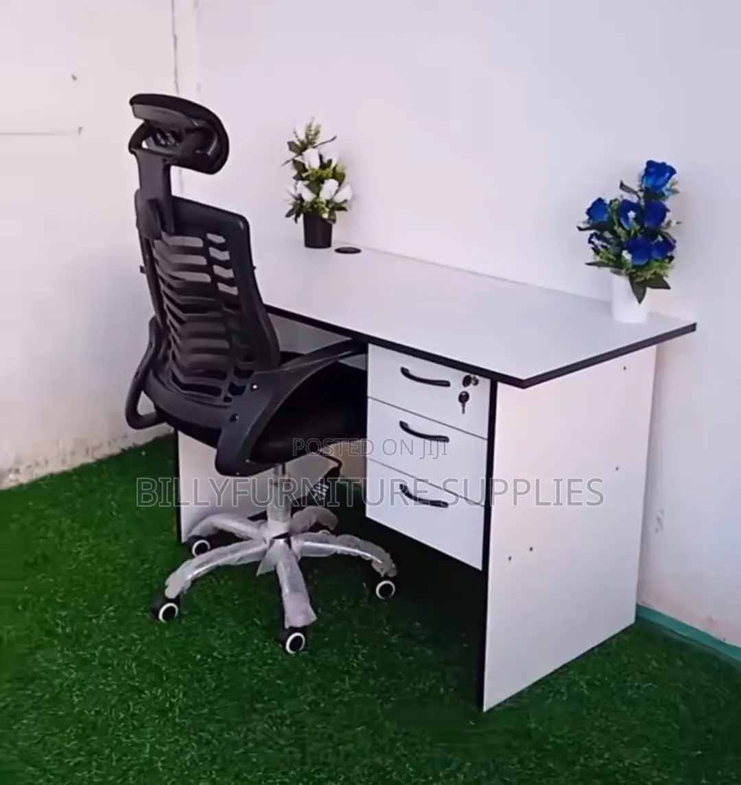Modern Study Desk With 3 Drawer Cabinet