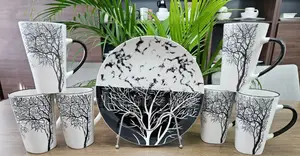 Breakfast Sets 6 PCS Tree Mugs 6 PCS Tree Plate