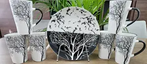 Breakfast Sets 6 PCS Tree Mugs 6 PCS Tree Plate High Quality