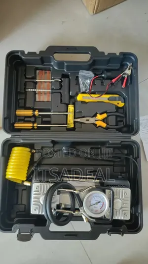 Portable Double Cylinder Tyre Inflator Compressor Air Pump Kit