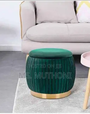Luxury Velvet Storage Ottoman Stool With Storage Space