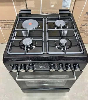 Black BJS Standing Cooker With Rapid Hotplate