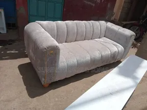 Cream Velvet 3 Seater Sofa