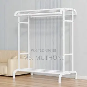 Freestanding Metal Clothes Drying Rack and Garment Organizer.