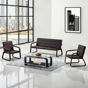 Office Sofa : 5-Seater Modern Leather Office Sofa