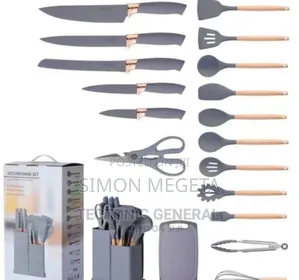Colour Grey 19pcs Silicone Spoons
