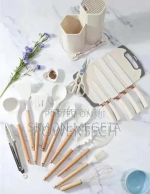 Colour White 19pcs Silicone Spoons