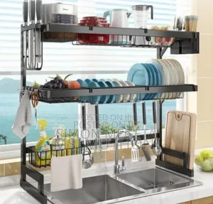 With Storage Spaces Over the Sink Dish Rack
