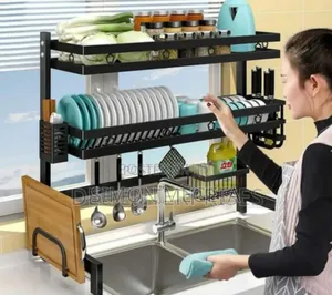 With Chopping Board Over the Sink Dish Rack