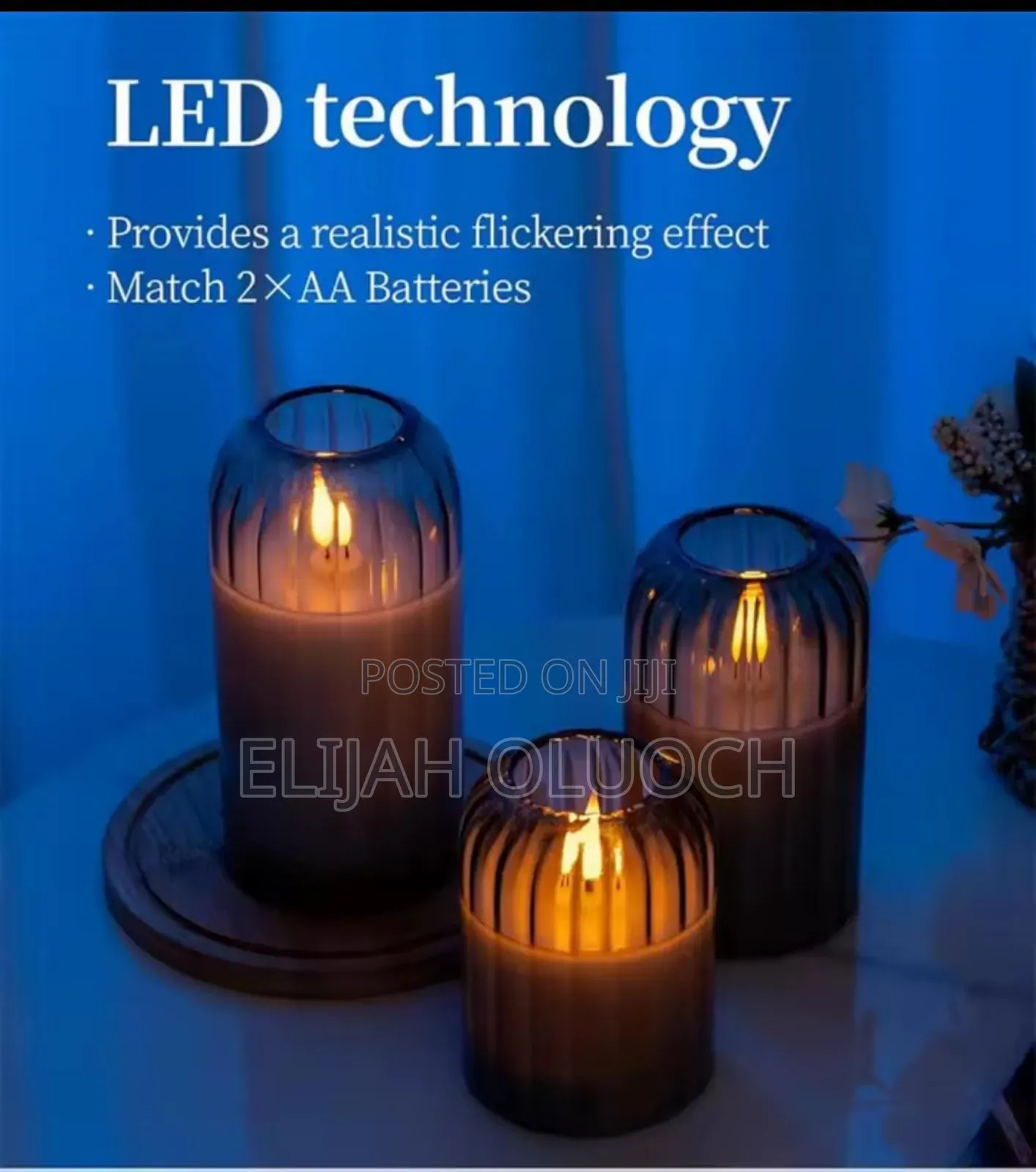3 In 1  Advanced  Glass Led  Decor Lighting Candle Now Available...