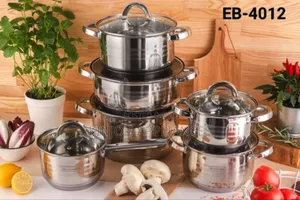 12 Pieces Stainless Steel Edenburg Cookware Set Eb-4012