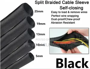 10mm Self-Closing Cable Sleeve – Black