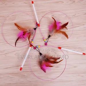 Interactive Feather Wand Cat Toy