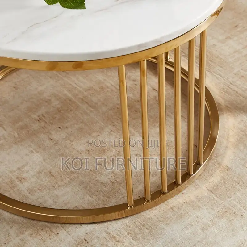 Coffee Table; Marble Round Dual Coffee Table