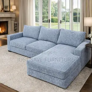 Luxury L-Shaped Sectional Sofa Set – 5 Seater Modern Fabric Couch
