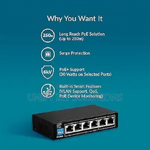 D-Link 250m 6-Port 1000mbps Switch With 4 Poe Ports and 2 Uplink Ports
