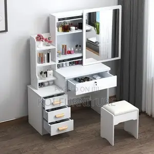 Dressers; Home Vanity Set With Sliding Mirror