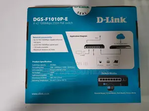 Dlink DGS-F1010p-E 250m 10-Port 1000mbps Switch With 8 Poe Ports