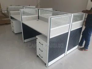 Spacious 4 Way Workstation (With Pedestals)