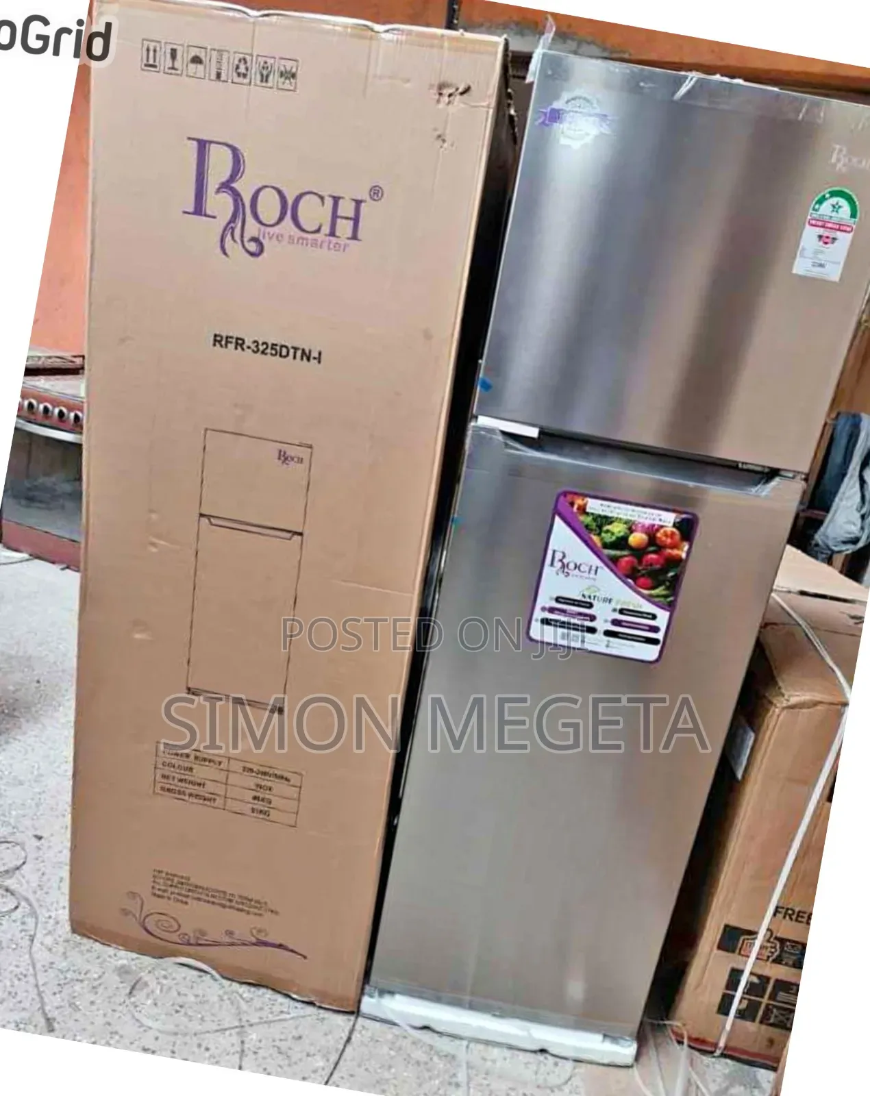 Fare Price Roch Double Door Fridge 250 Litres Available