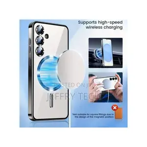 Clear Magsafe With Camera Lens Protector for Samsung Galaxy A16- Black