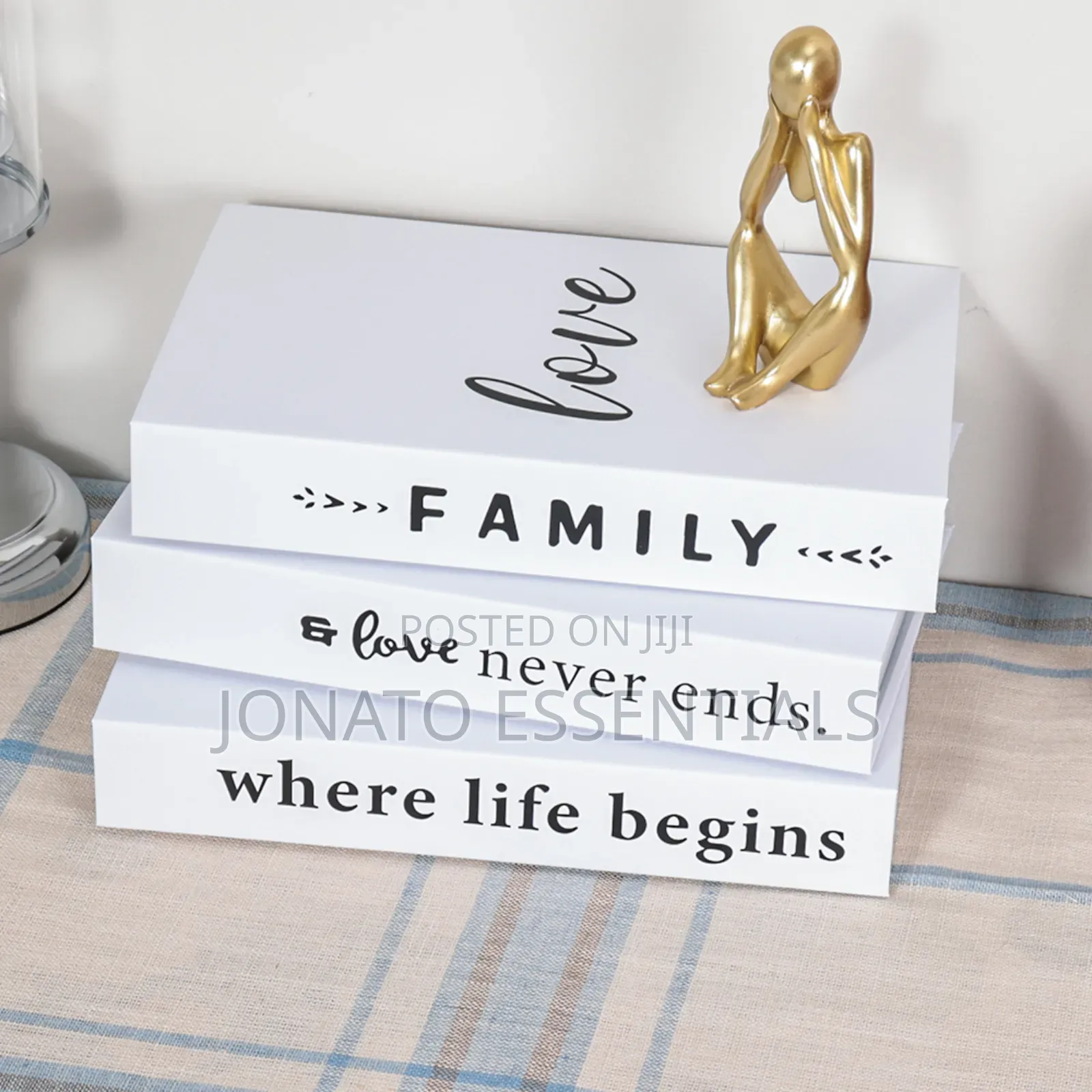 Decorative Book Box, Minimalist Coffee Table Ornament, Home Decor