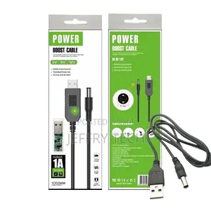 Usb Power Boost Cable, 5v to 12v, 1a, 1000mm