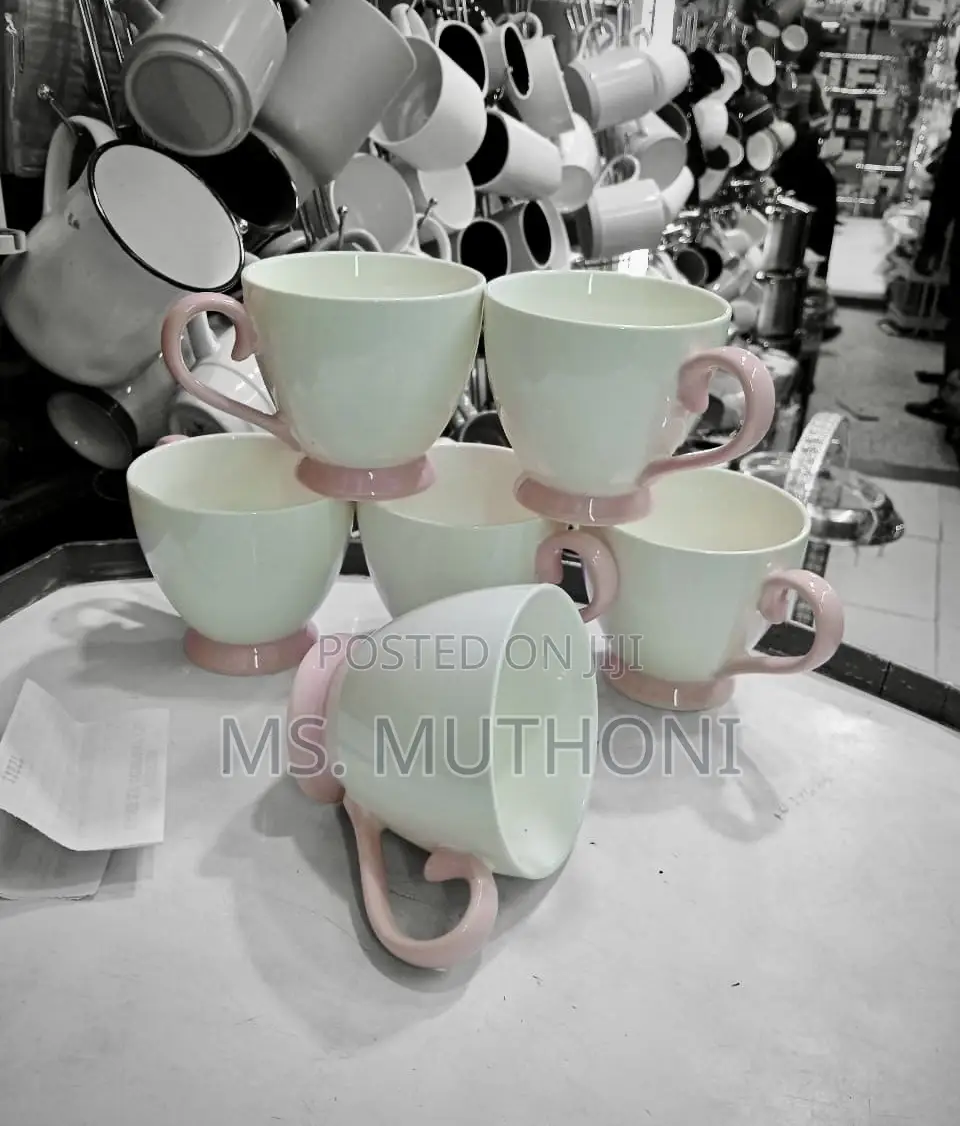 6 PCS Coquette-Style Ceramic Coffee Cups Set