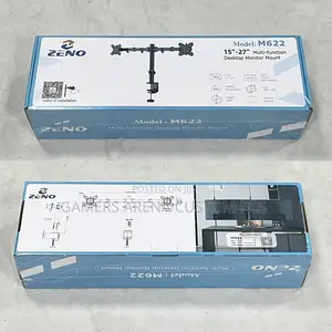 Zeno M622 Dual Monitor Arm Clamp Mount. Each Arm 13'' Up to 27 Inches