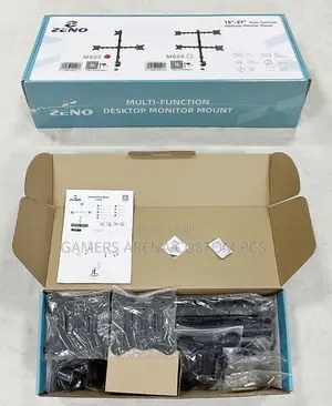 Zeno M624 Quad Stand Monitor Mount Arm Forex,Trading Gaming Setup
