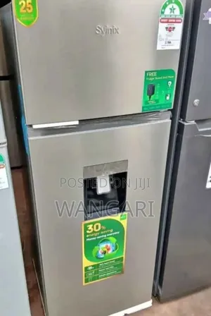 With Warranty Syinix 210 L Double Door Fridge With Water Dispenser