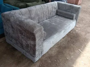 Grey Velvet 3 Seater Sofa- 3 Seater Sofa