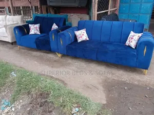 Blue 5 Seater Sofa Set( 3+2 Seater Sofa)