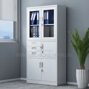 Office Cabinet; 2-door Metallic Office Cabinet With Safe
