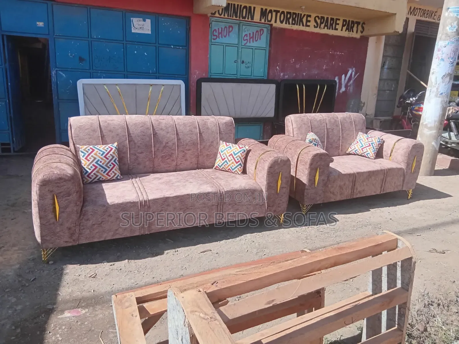 5 Seater Sofa (Brown 3 + 2 Seater Sofa)