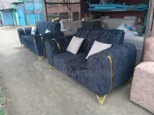 Black Fabric 4 Seater Sofa ( 2 + 2 Seater Set)