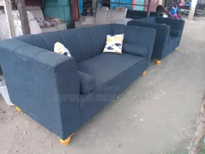 Dark Fabric 5 Seater Sofa (Set of 3 + 2)