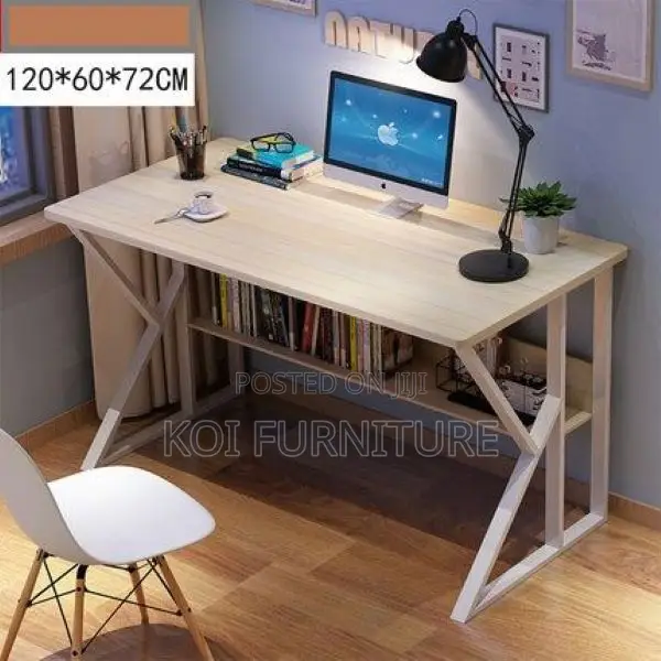 Office Desk : 1.2m Modern, Sturdy Workstation With Shelf