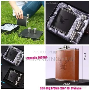 Hip Whisky Bottle With Two Tot Cups.Capacity 200mls