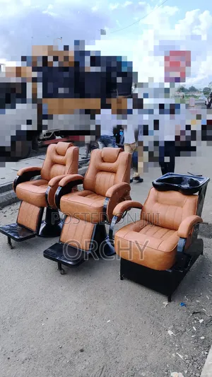 2 Executive Kinyozi Seats Plus 1 Sink Chair