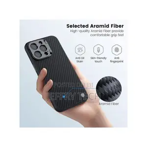 Nilkin iPhone 15 Pro Max Phone Case, Camshield Carbon Fiber Prop Serik