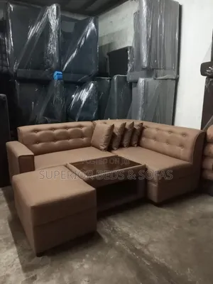 Brown L-Shaped Sofa -5 Seater