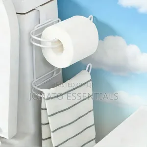 Over-the-Tank Toilet Paper Holder Towel Rack - No Drilling
