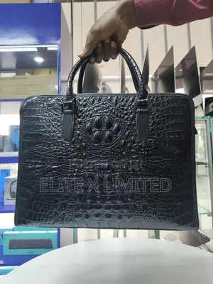 Handmade Genuine Crocodile Leather Briefcase Laptop Bag, Business Bag
